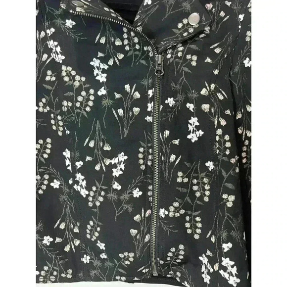 LOFT OUTLET FLORAL PRINT MOTO BLAZER JACKET SIZE 4 - Picture 3 of 8
